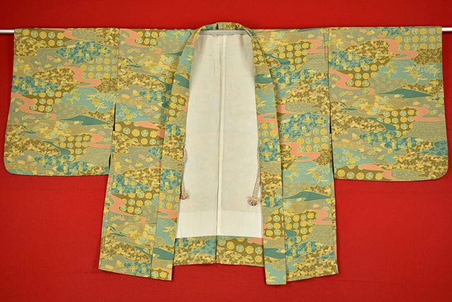 Vintage Japanese Kimono Silk Antique BORO HAORI Kusakizome Dyed/B597/425