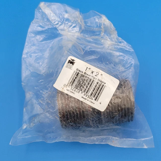 1" BLACK STEEL 2" LONG  NIPPLE pipe 1 x 2