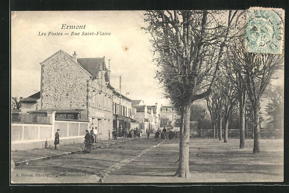 CPA Ermont, Les Postes, Rue Saint-Flaive 1906