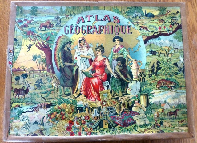 Ancien Puzzle Atlas Géographique 1900 – Jeux éducatifs Anciens