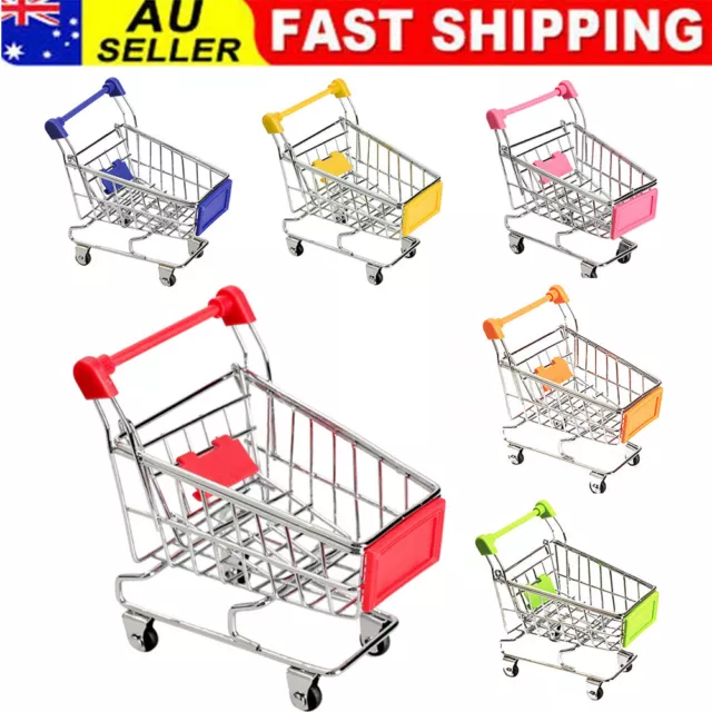 Mini Supermarket Handcart Shopping Utility Cart Mode Storage Trolley Toy Prof