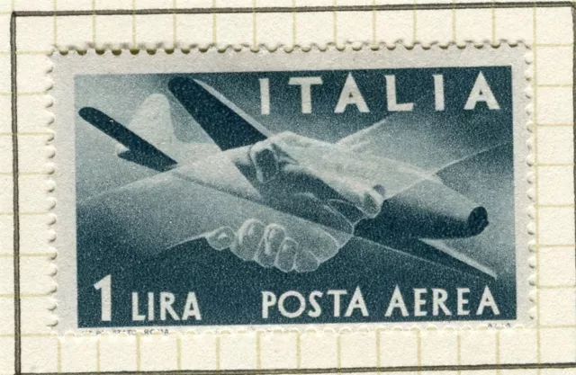 ITALY; 1945 AIRMAIL issue fine Mint hinged 1L. value