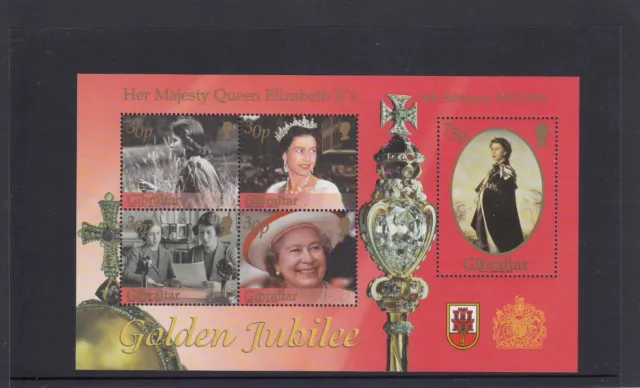 GIBRALTAR 2002 Queen ELIZABETH's GOLDEN JUBILEE Minisheet  - MNH.