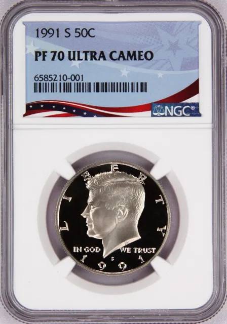 1991-S Proof Kennedy Half, Graded PF70UC  NGC - Registry Quality Coin # M70
