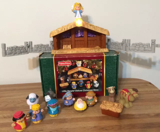 FISHER PRICE LITTLE People Deluxe Christmas Story Lighted Musical