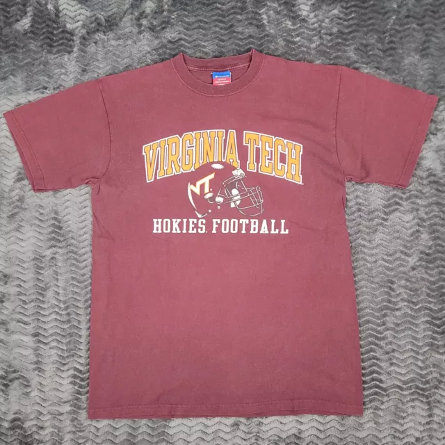 Vintage Virginia Tech Hokies Football Shirt Mens Large Champion VT Helmet Y2K