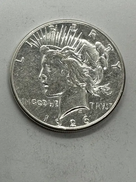 1926 S Peace US Silver Dollar 90% Silver AU