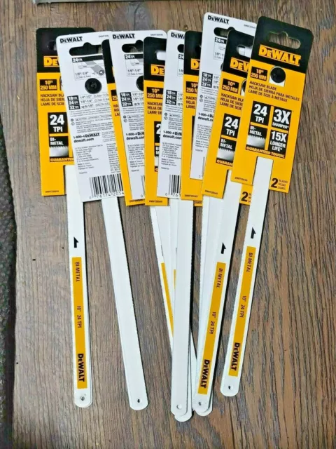 DEWALT 10-inch 24-TPI Bi-Metal Hacksaw Blades DWHT20549 (20-Pack)