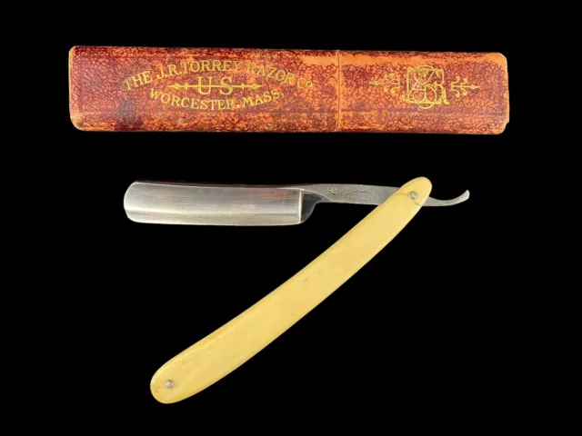 Bleckmann Solingen #93 Straight Razor w/ JR Torrey Razor Co Worcester Mass Case