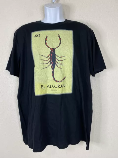 NWOT Gildan Softstyle Men Size L Black El Alacran Scorpion Mexican Bingo T Shirt