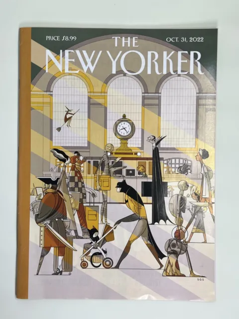 The New Yorker Magazine October 31, 2022 Halloween Cover Batman, Dracula, Mummy