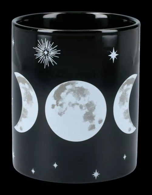 Schwarze Keramik Tasse - Triple Moon - Fantasy Trinkbecher Kaffeetasse