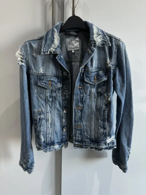 Zara | Jackets & Coats | Size M Zara Distressed Denim Jean Jacket | Poshmark