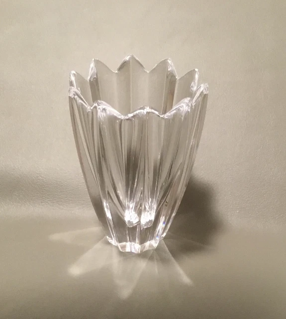 ORREFORS CRYSTAL SIGNED 10 Point TULIP FLEUR VASE Jan Johansson Made In