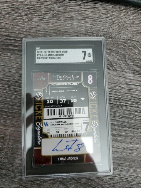 2022 Leaf In The Game Lamar Jackson autograph authentic ticket card auto Ravens!