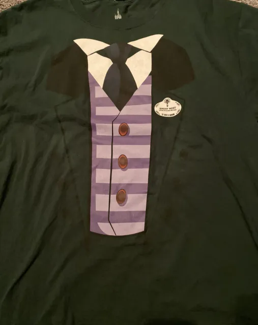 NWOT Disney Parks Ghost Host Haunted Mansion Green Costume T-Shirt Adult XL