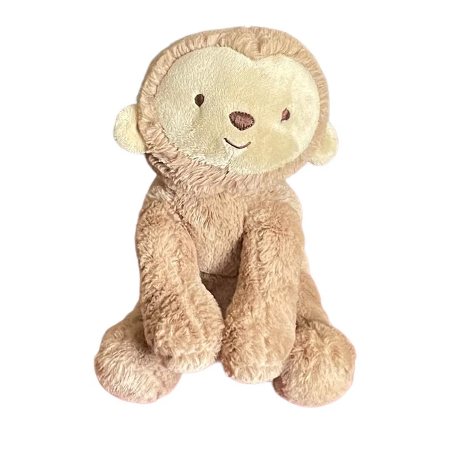 Carters Child Of Mine Baby Plush Monkey Rattle Crinkle Feet 2015 Tan Curled Tail