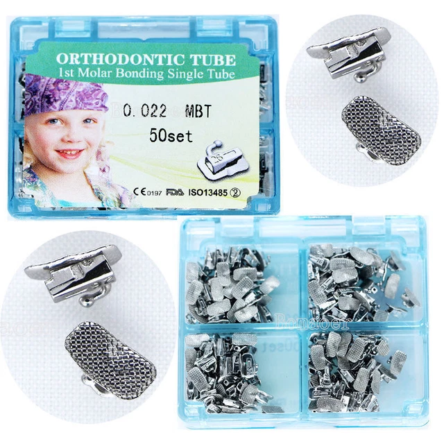 Bandes Tubes Buccaux Orthodontiques - 80 Pièces, Roth .022, Première Molaire