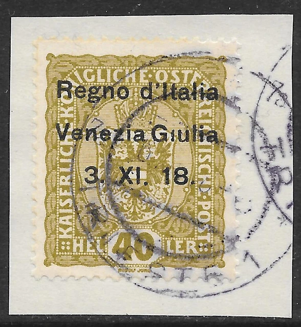 Italy/Venezia Giulia stamps 1918 Sassone 10I  Ovpt ERROR signed Sorani  CANC  VF