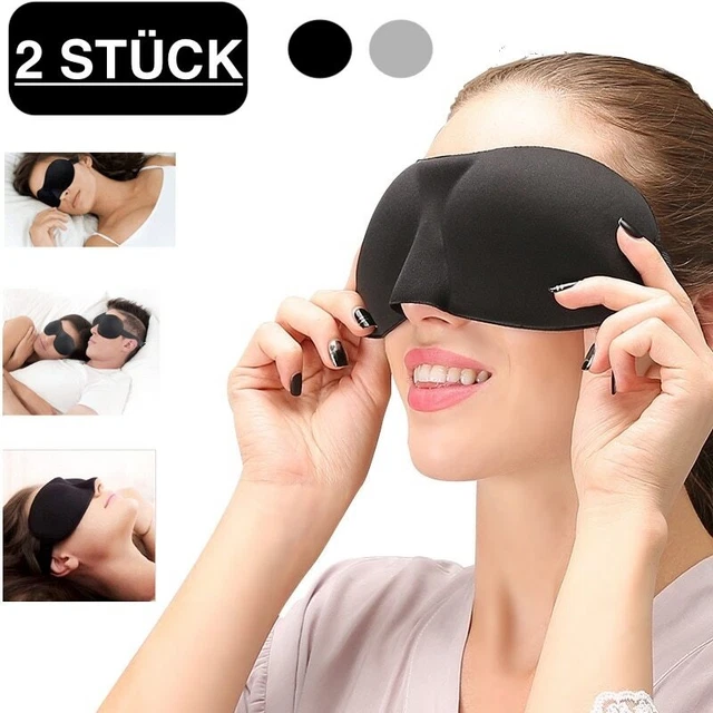 2x Schlafmaske Augenmaske 3D Damen Herren Schlafbrille Reise Maske Augenbinde