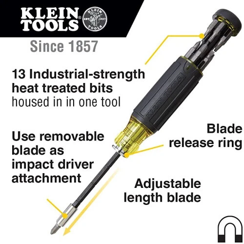 (14-in-1 Standard) - Klein Tools Multi-Bit Screwdriver. Brand New