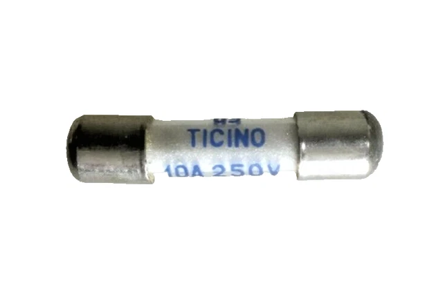 BTICINO T0/10 FUSIBILE A CARTUCCIA FUSICOLOR 10A 250 V - 10 Pezzi