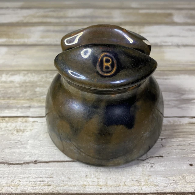 Vintage Ohio Brass Co Glazed Brown Ceramic Porcelain Saddleback Insulator