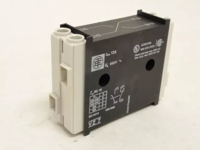 204115 New-No Box; Telemecanique VZ7 Aux Contact Block 12A 230V 1-NO; 1-NC