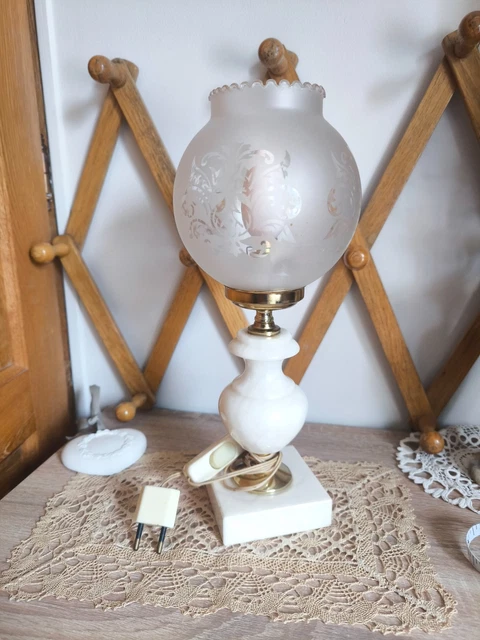 Baladeuse globe en verre granité vintage 1950