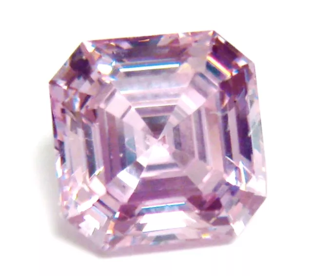 4 ct Stunning Pink Asscher Russian Quality Top CZ  Mossanite Simulant 9 x 9 mm