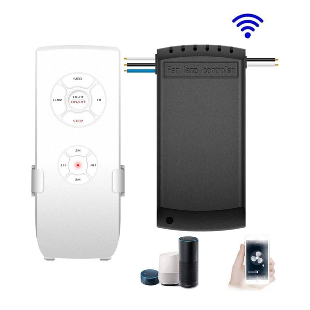 Kit Télécommande Pour Ventilateur Plafond DC - 6 Vitesses, Contrôle Lumière, Timer, Installation Facile