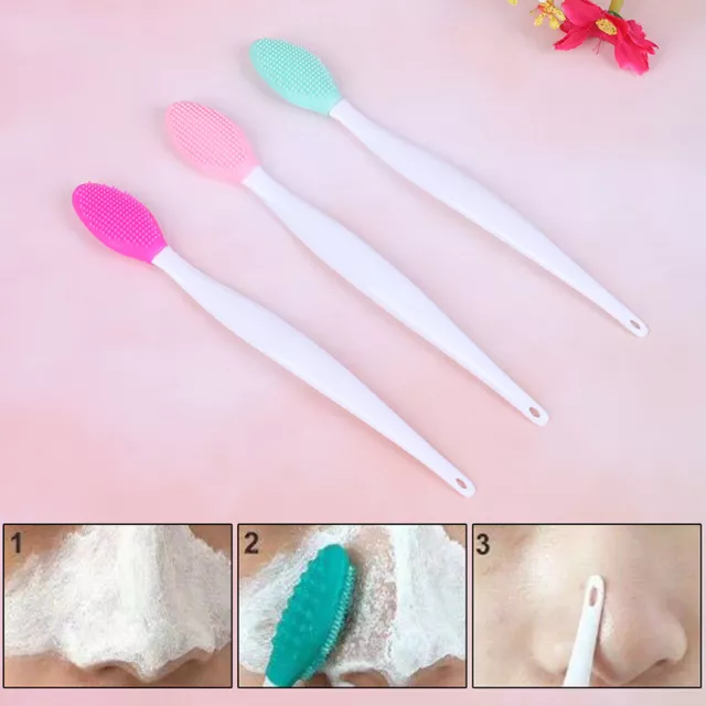 Silicone Beauty Wash Face Exfoliating Blackhead Facial Cleansing Brush Tools~DC