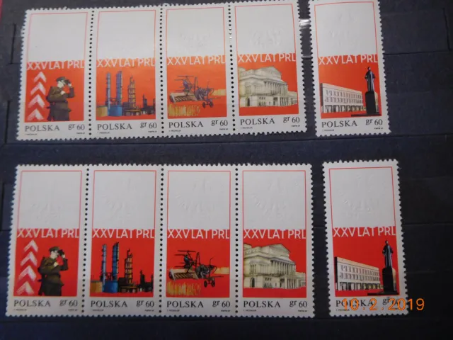polnische Briefmarken 1968 (25 Jahre Volksrepublik Polen)