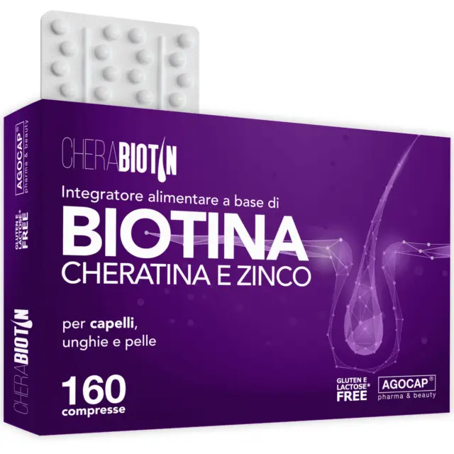 Integratore Alimentare per Capelli Unghie Biotina Cheratina Zinco Anti Caduta