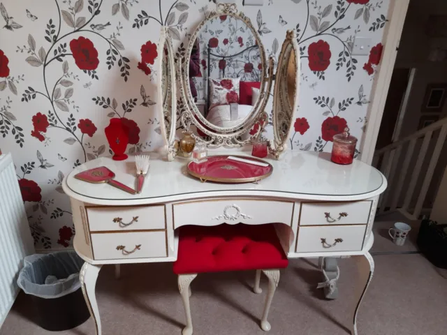 Vintage Olympus Louis Dressing Table With Mirror