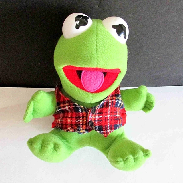 1987 Jim Henson Baby Kermit the Frog Muppet Plush 7" Toy    FREE SH