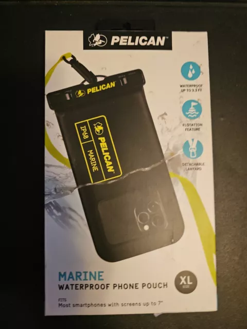 Pelican Marine - Bolsa de teléfono impermeable IP68 / XL, negro / amarillo de alta visibilidad - XL