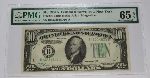 1934 C PMG VF30 | VIRGINIA - US Federal Reserve Ten Dollar $10 Note #41004F