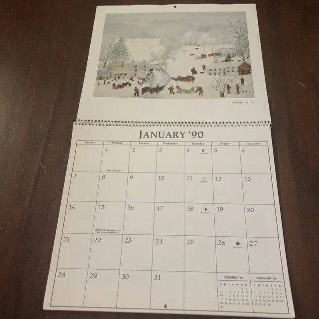 VINTAGE GRANDMA Moses 1990 Calendar Cleo A Division Of Gibson Greetings