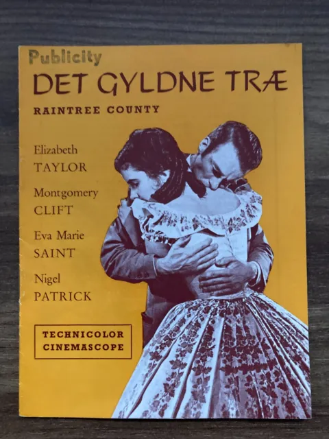 Raintree County Elizabeth Taylor Montgomery Clift 1957 Danish Movie Program