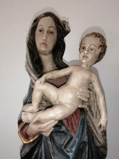 Heiligenfigur, Madonna mit Kind geschnitzte Holzfigur 55 cm. Nach Riemenschneide