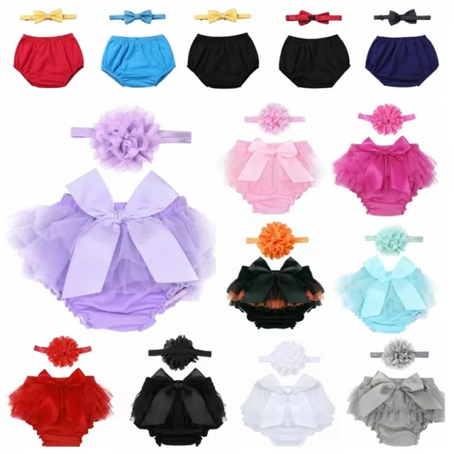 Bebés Niños Niñas Conjunto Cubierta de pañales Bloomers Pantalones cortos Moño Corbata Accesorios fotográficos