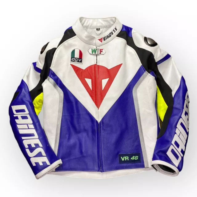 RARE Dainese Avro 4 VR46 Leather Armored Motorcycle Racing Jacket Mens Small
