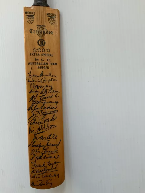 Miniature Cricket Bat with Facsimile Signatures from  MCC & Australian Team... 2