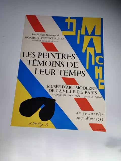 Henri Matisse Affiche Exposition 1953 Les Peintres Témoins De Leur Temps Mourlot 2