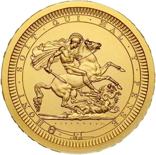 St. George Coin Back ST GEORGE AND the Dragon Great Engravers 2024 UK 2oz Gold Matte Proof ...