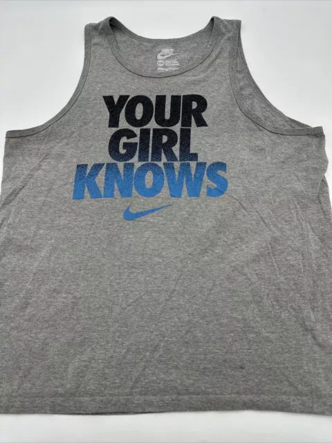 Your Girl Knows Tank Top Men 2X-Large Logo Spell Out Nike…#5344