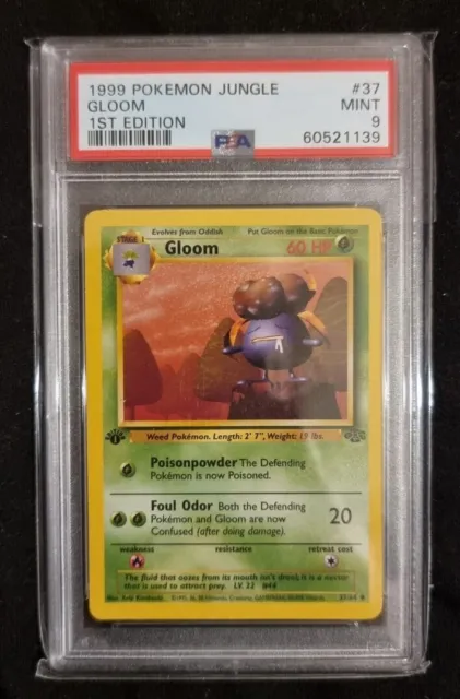 Gloom 1St Edition Uncommon Jungle Pokemon Card 37/64 Psa 9 Near Mint 1999 Wotc