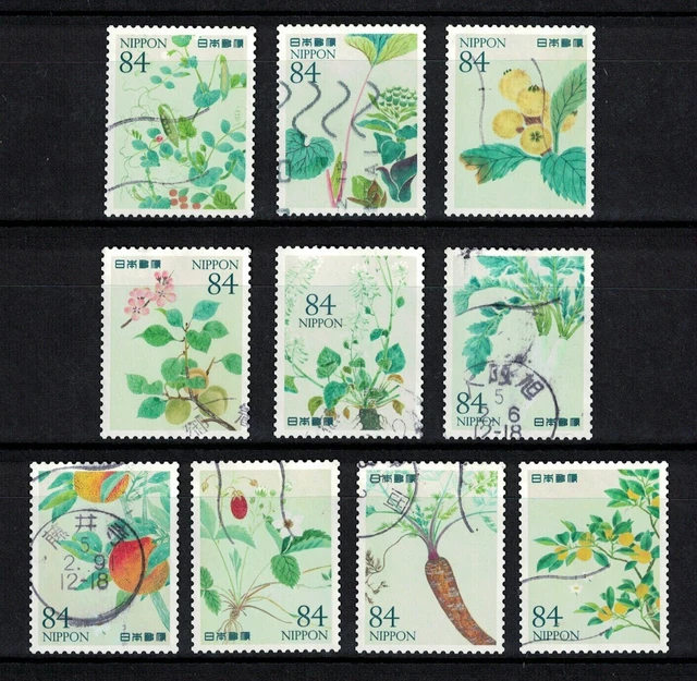Japan 2023 Record Of Nature Serie Nr. 3 Obst & Gemüse Komp. Setze 10 Stempel