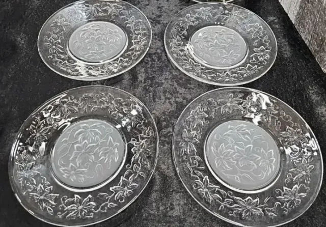 Princess House Fantasia Luncheon Salad Dessert Plates 8” Frosted Set 4